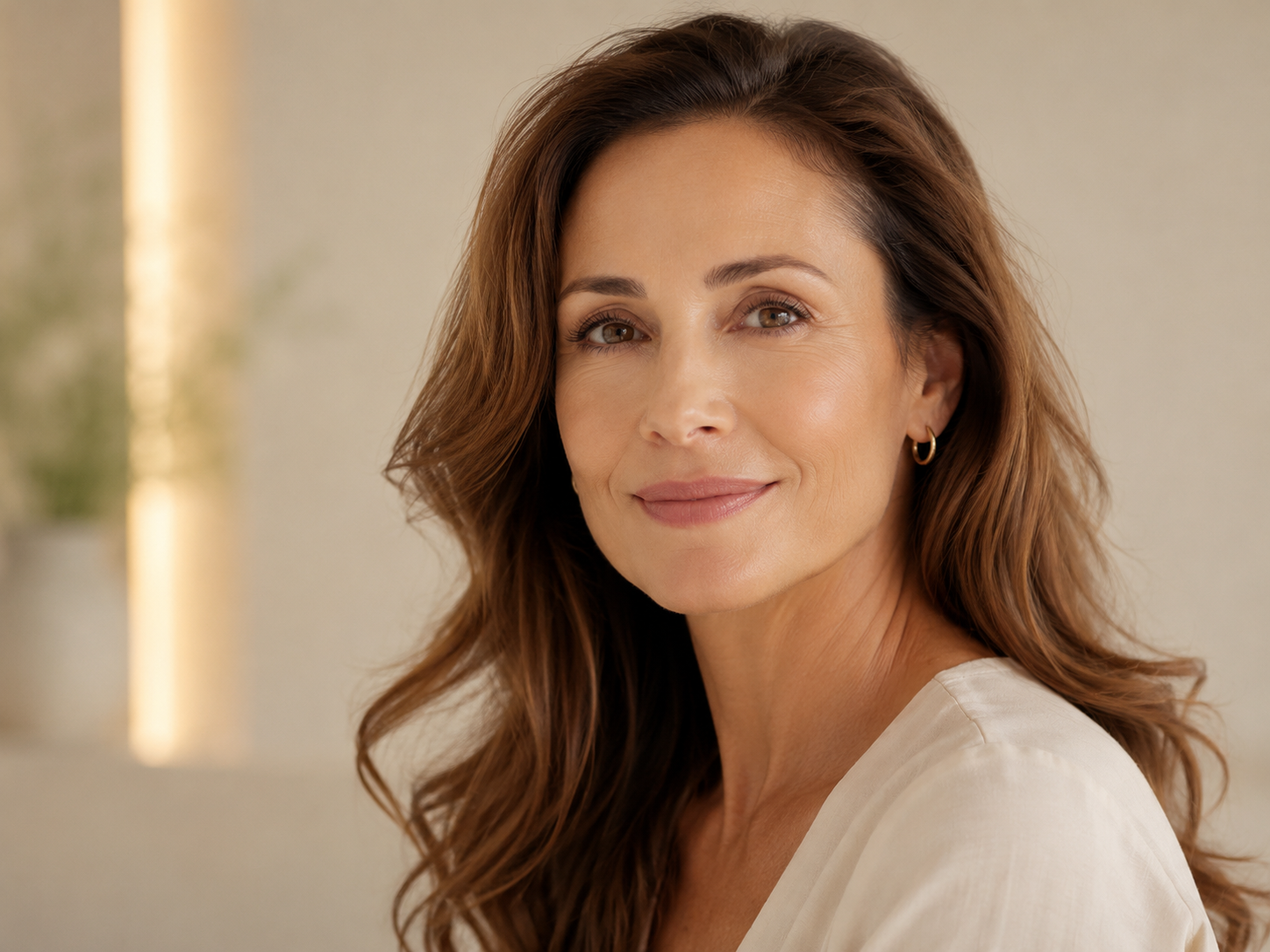 Mujer con piel rejuvenecida de forma natural — bioestimulador Sculptra en Amarán